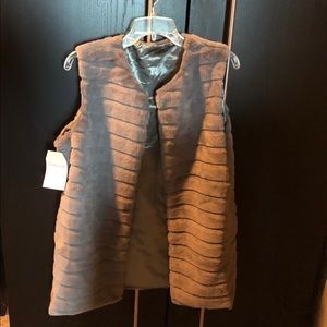 Gray Faux Fur Vest